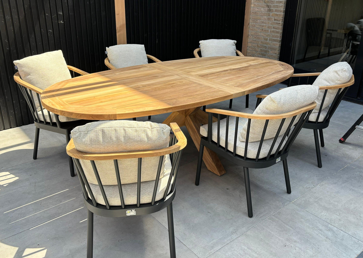 Teak Oval Garden Table 240x120 - Belito®