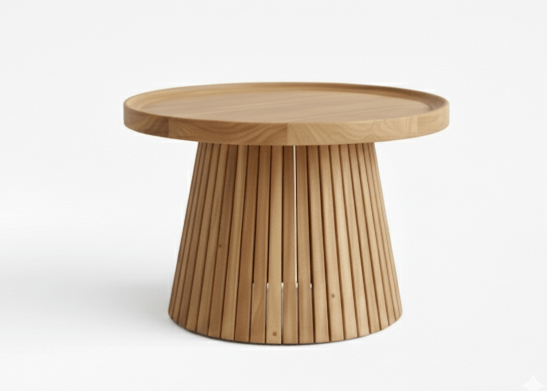 Belito Daan tafel Ø 60 cm, teakhout met conische poot