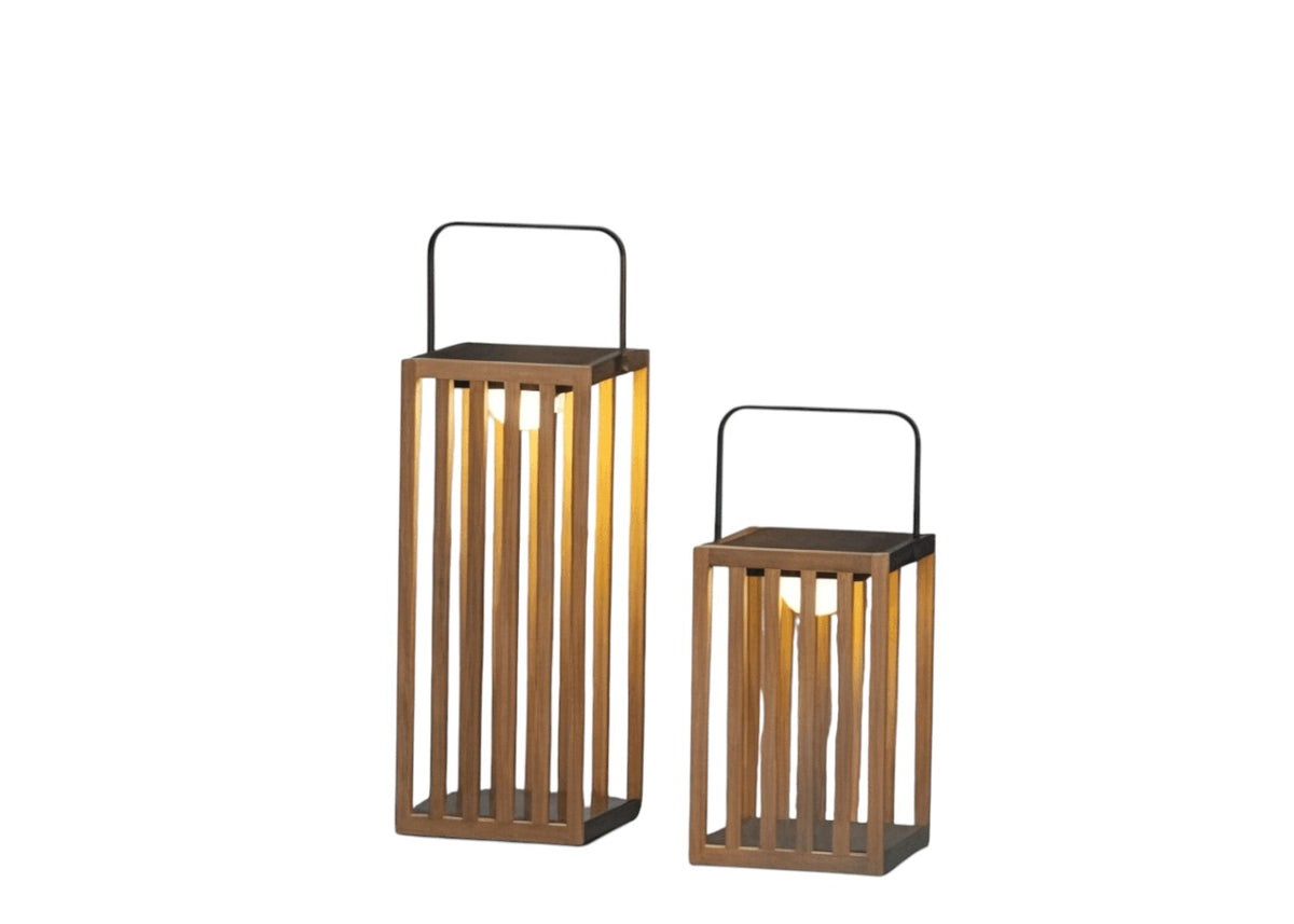 Ciro sfeerlamp tuin solar - aluminium + teakhout - set