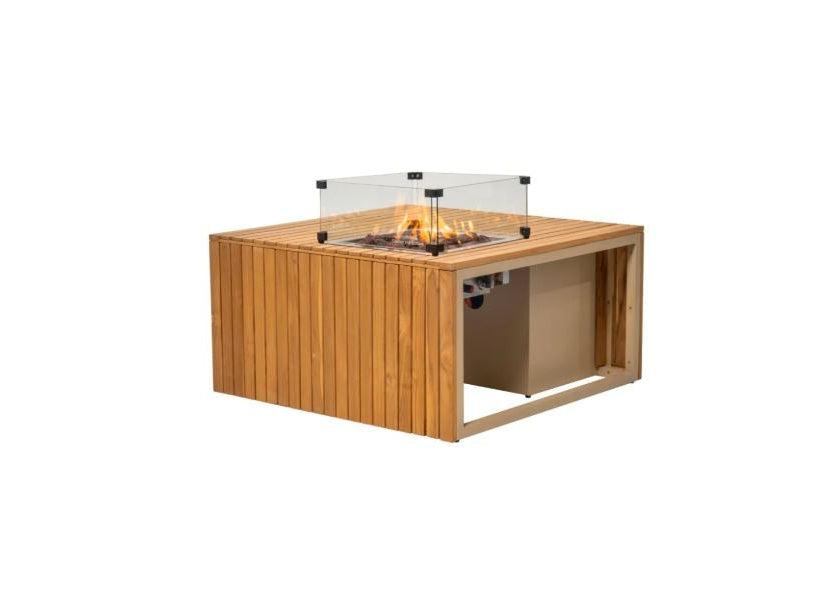 Easyfires Mida Fire Table 95 x 95 cm – Taupe - Including Glass Set