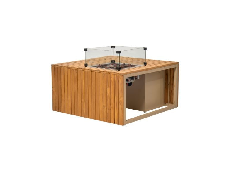 Easyfires Mida Fire Table 95 x 95 cm – Taupe - Including Glass Set