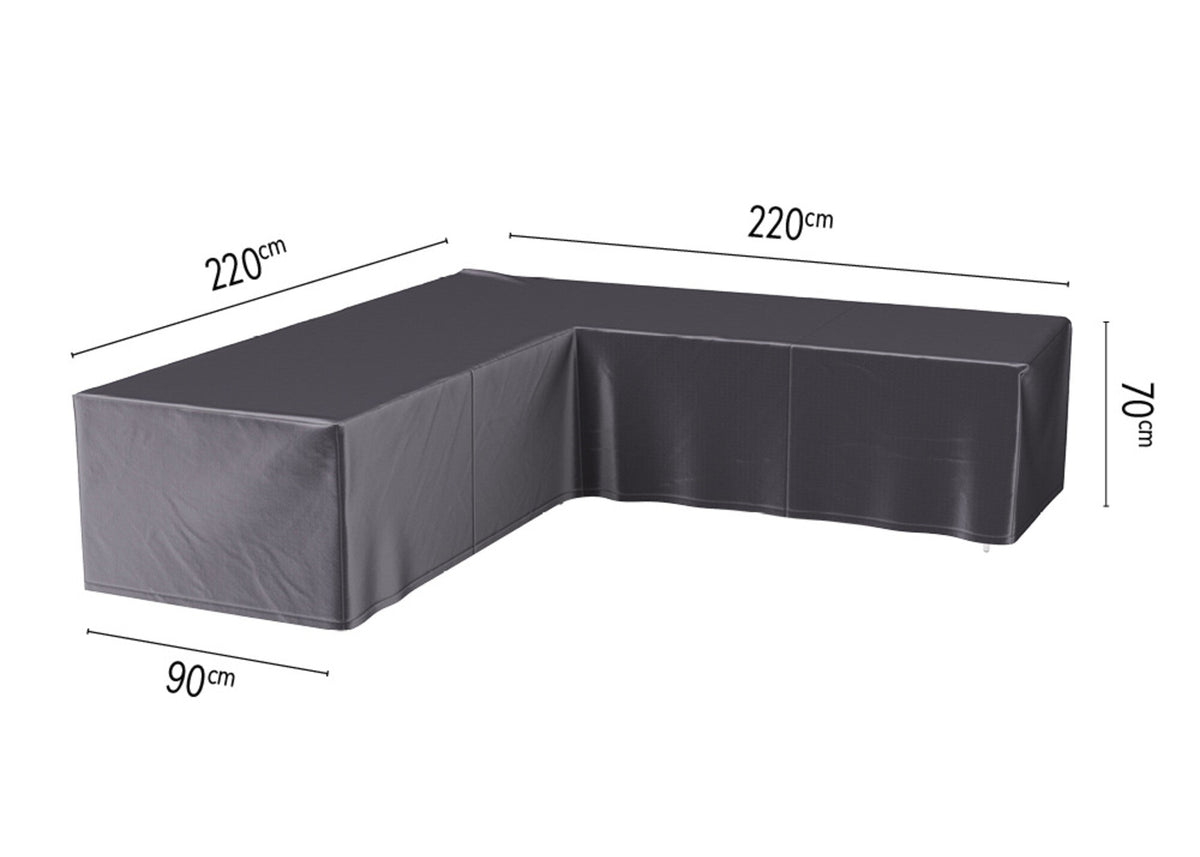 AeroCover L-Vorm Hoes | 220x220x95 cm | Symmetrisch | Antraciet