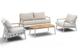 Belito Julia Chair-Sofa Lounge Set 4-piece | Taupe | Aluminum & Rope | 4-5 Persons