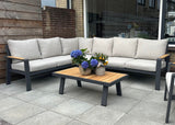 Aluminium-Lounge-Set-Ecksofa – Anthrazitfarbener Rahmen – 6 Personen – Belito Lotte