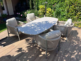 Apple Bee Bora Bora | Zanzibar Low Dining set | Sintered Stone 220cm | 5 Delig