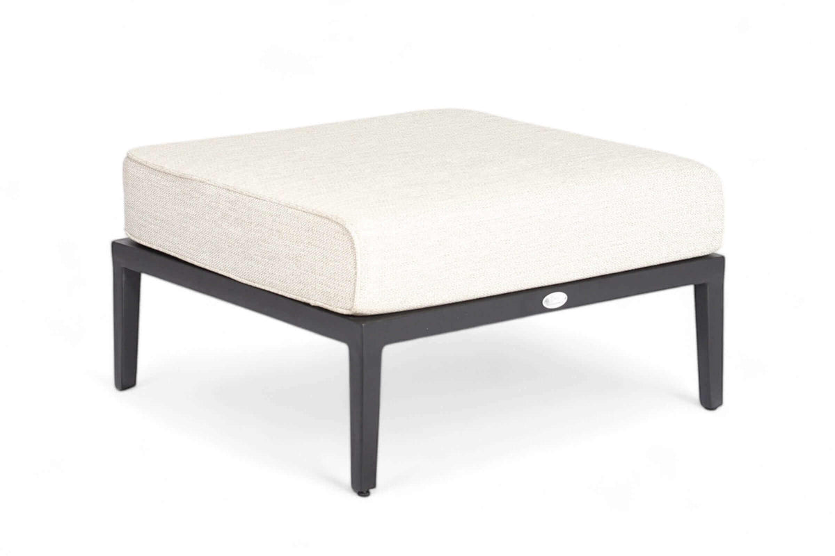 Belito Daan aluminium ottoman in Carbon Black, 73 × 73 cm, met All-Weather kussen