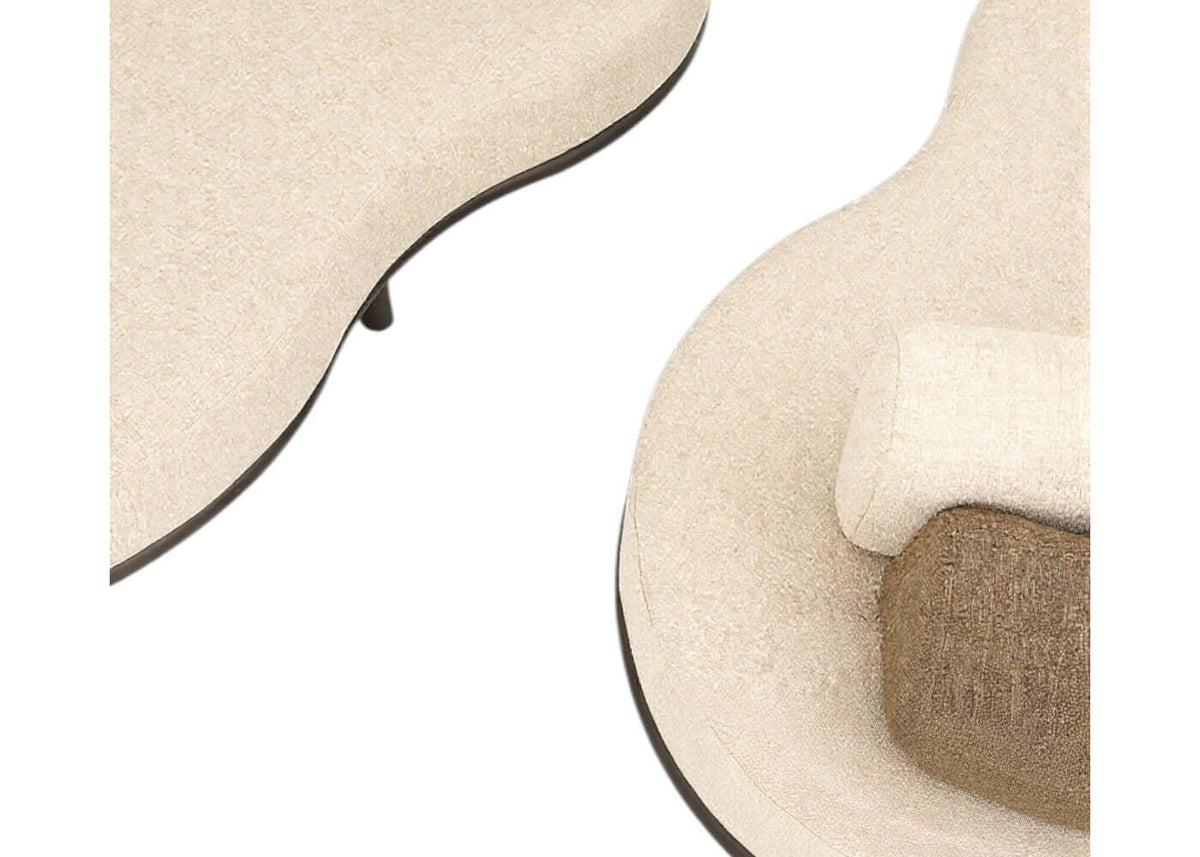 Apple Bee Moon Island Loungeset Nr. 2 | XL 250x380 cm | Bronze | 4-delig, detail van luxe kussens en organisch ontwerp.
