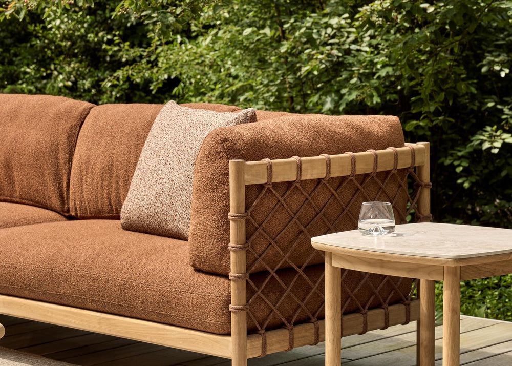 Apple Bee Grace loungebank eindelement met rope armleuning en teak frame