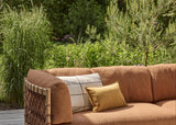 Apple Bee Grace loungebank teak met cognac BEE WETT kussens en sierkussens