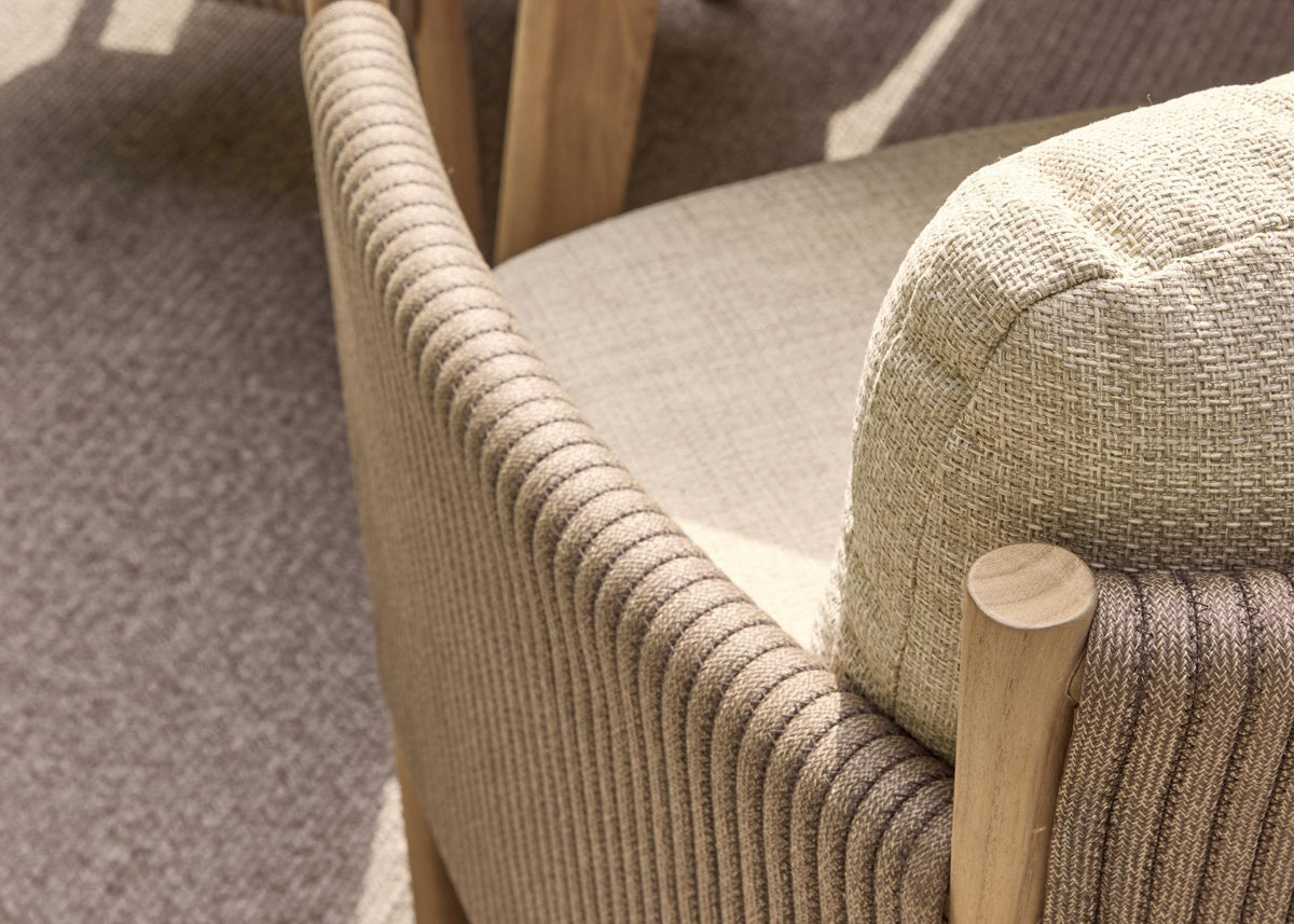 Apple Bee Sapporo dining tuinstoel detail teak en rope