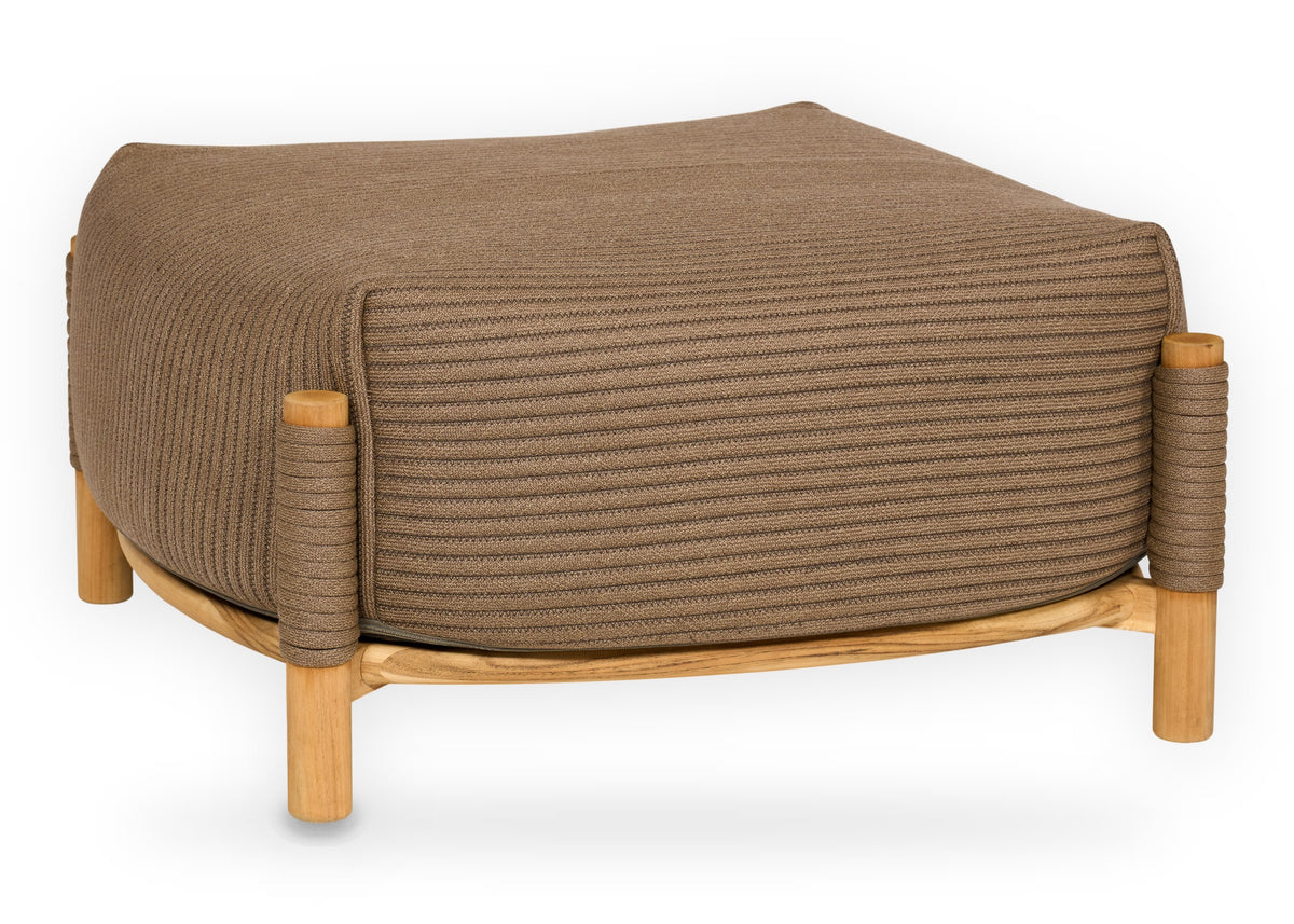 Apple Bee Sapporo voetenbank hocker 85 x 85 cm teak rope - vooraanzicht