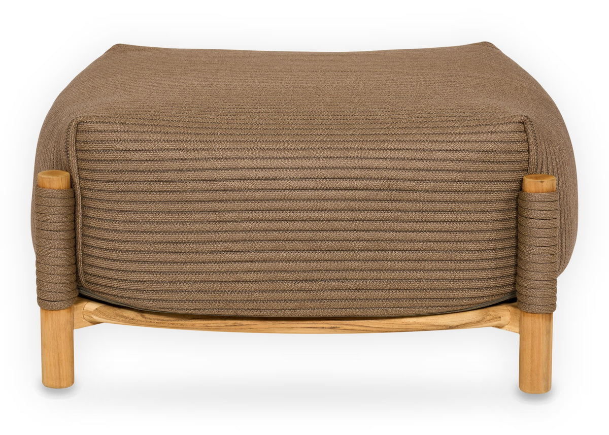 Apple Bee Sapporo voetenbank hocker 85 x 85 cm teak rope - zijaanzicht