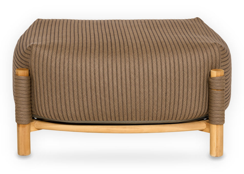 Apple Bee Sapporo voetenbank hocker 85 x 85 cm teak rope - achteraanzicht