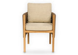 Apple Bee Sapporo dining tuinstoel teak rope Cotton Flower - schuin aanzicht