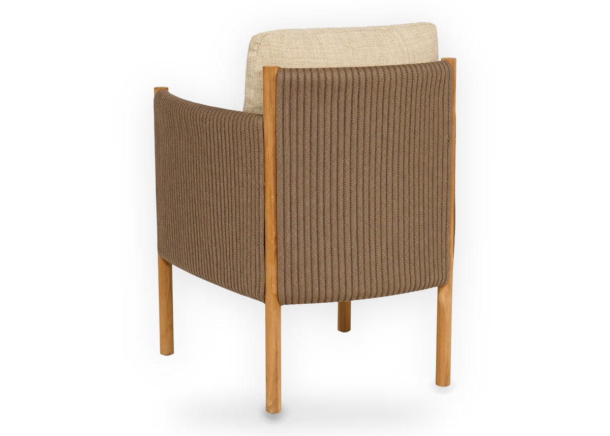 Apple Bee Sapporo dining tuinstoel teak rope Cotton Flower - achteraanzicht