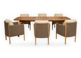 Apple Bee Sapporo dining tuinstoel teak rope Cotton Flower - detail