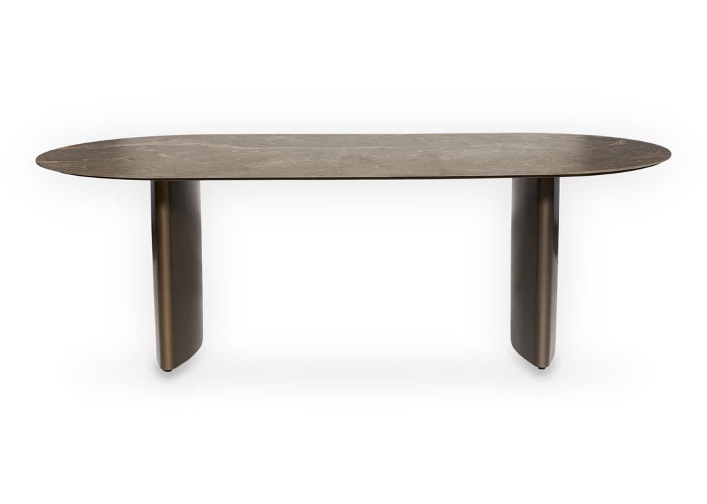 Apple Bee Velaris dining tuintafel 237 x 110 cm Champagne Eclips onderstel Marble Brown HPMS blad