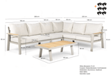 Belito Lotte Lounge Set Corner Sofa No. 5 | Taupe Aluminum | 288 x 220 cm | 7-seater with chair