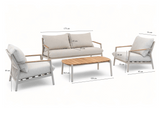 Belito Julia loungebank taupe aluminium met rope-afwerking, zijaanzicht