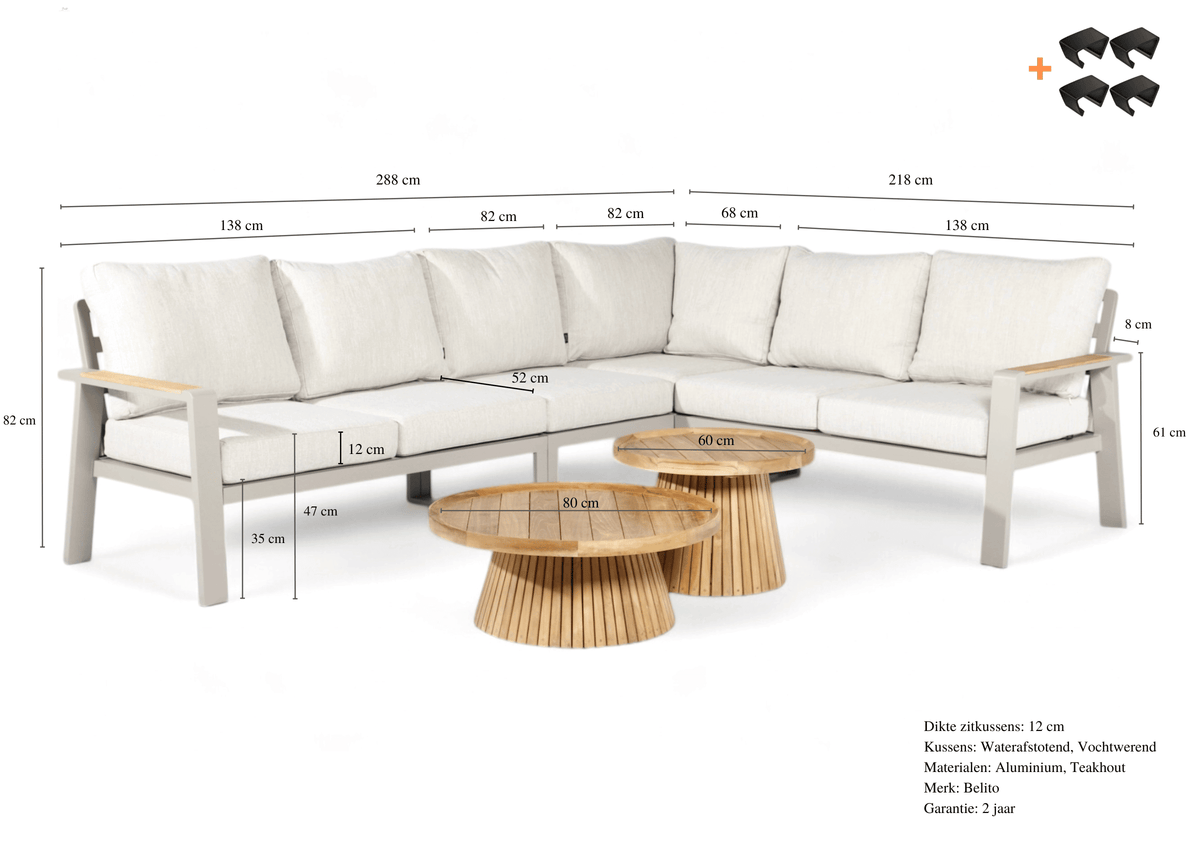 Aluminium Belito® Lotte Lounge-Set weiß