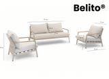Belito Julia loungebank taupe aluminium met rope-afwerking, zijaanzicht