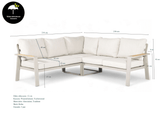 Afmetingen Belito Lotte Loungeset wit, 220 x 220 cm