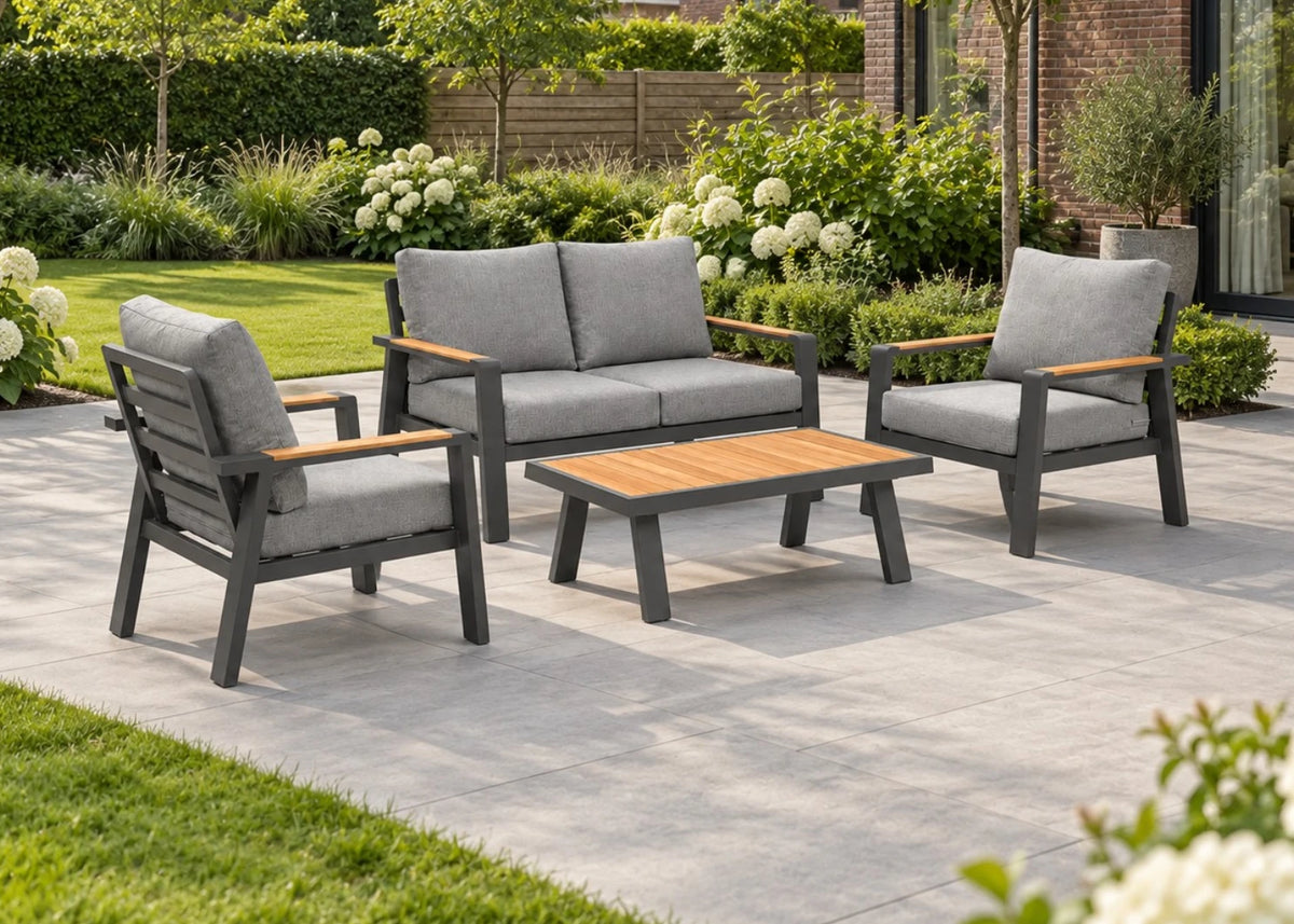 Aluminium-Stuhl-Sofa-Lounge-Set – Anthrazit – Belito Birmingham