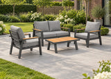 Aluminium-Stuhl-Sofa-Lounge-Set – Anthrazit – Belito Birmingham