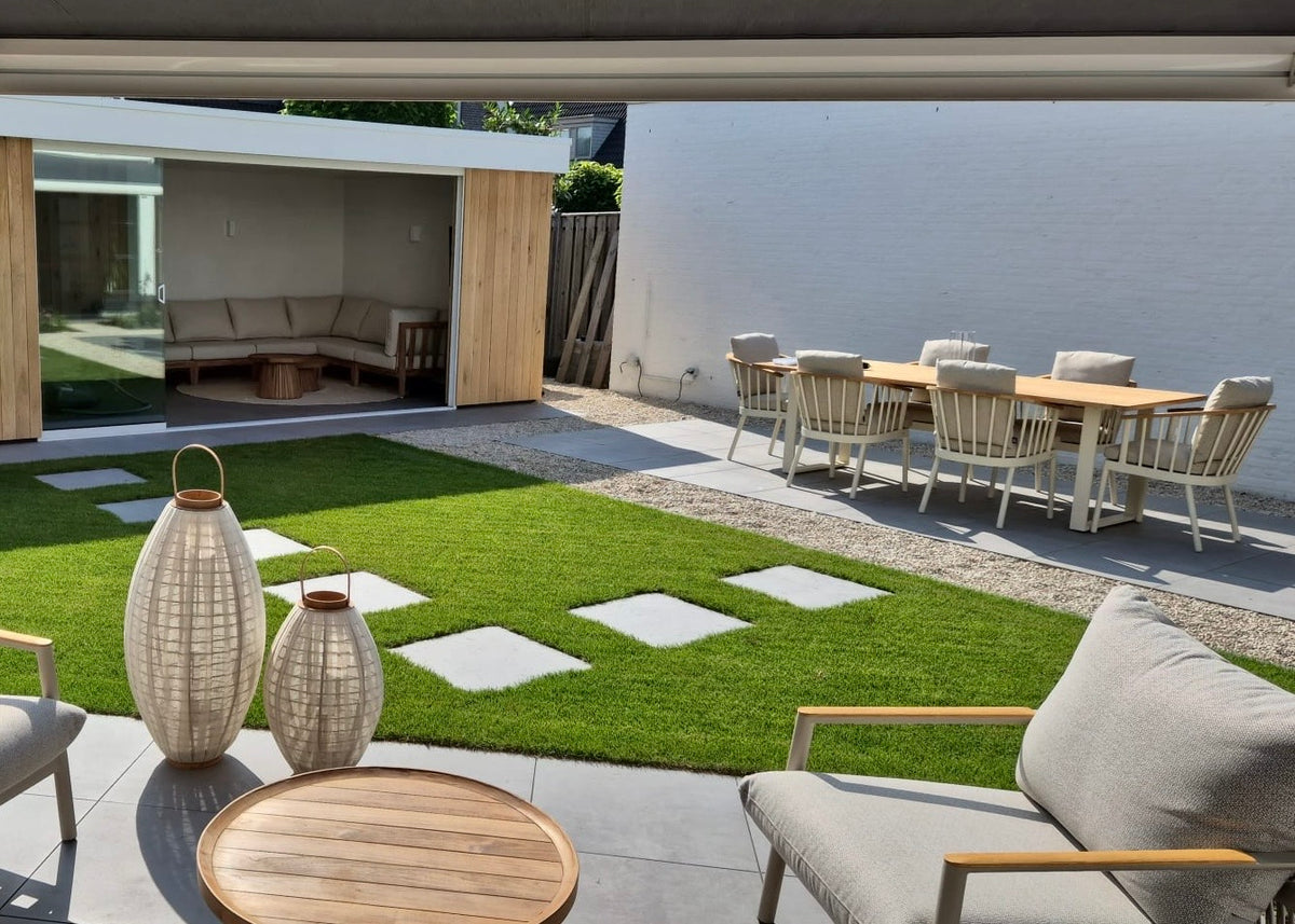 Apple Bee Condor dining tuinset 240 cm Oyster - sfeerfoto op terras