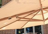 4Seasons Siesta Premium Cantilever Parasol 300x300cm - Woodlook Frame Sand Canopy