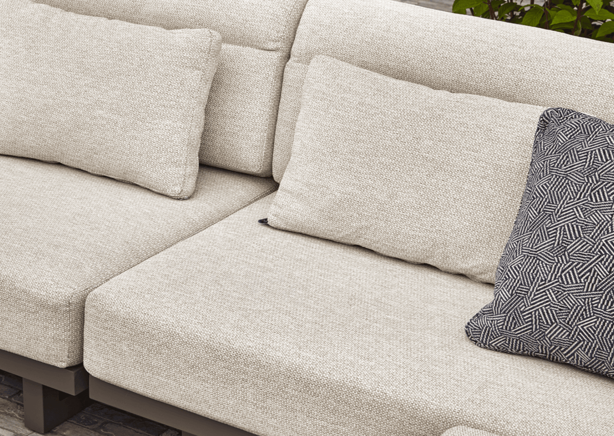 Apple Bee Santorini ROPE Loungeset met kussens in neutrale tinten voor ultiem comfort en stijl.