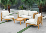 Belito Daan stoel-bank loungeset teakhout detail