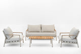 Belito Julia Chair-Sofa Lounge Set 4-piece | Taupe | Aluminum & Rope | 4-5 Persons