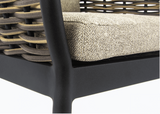 Detail van de Apple Bee Milou tuinset 6 personen, inclusief kussen en wicker design.