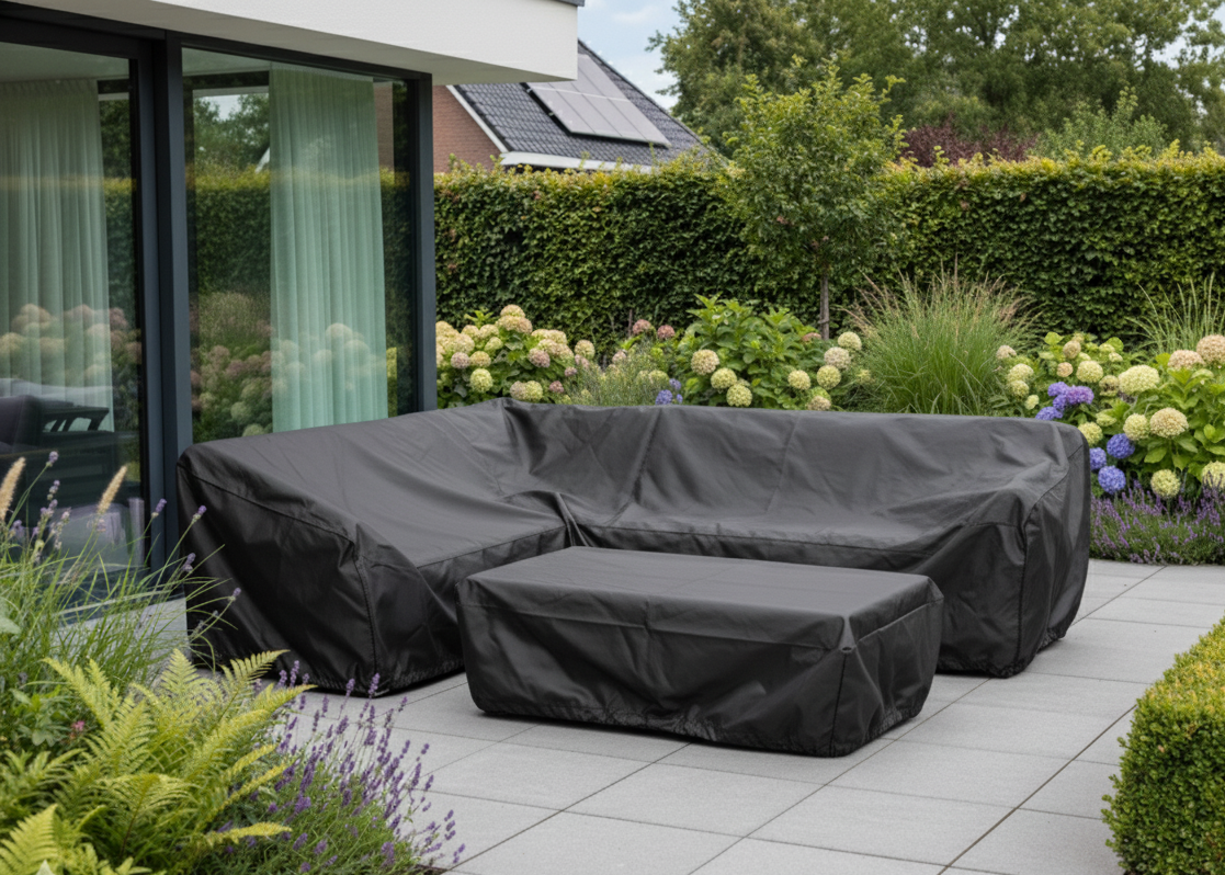 Belito Lounge Set Cover | 220x290x80 cm | Right Long | Black