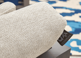 Detail van de Apple Bee Santorini Rope loungeset met textuur en logo op een elegante ondergrond.