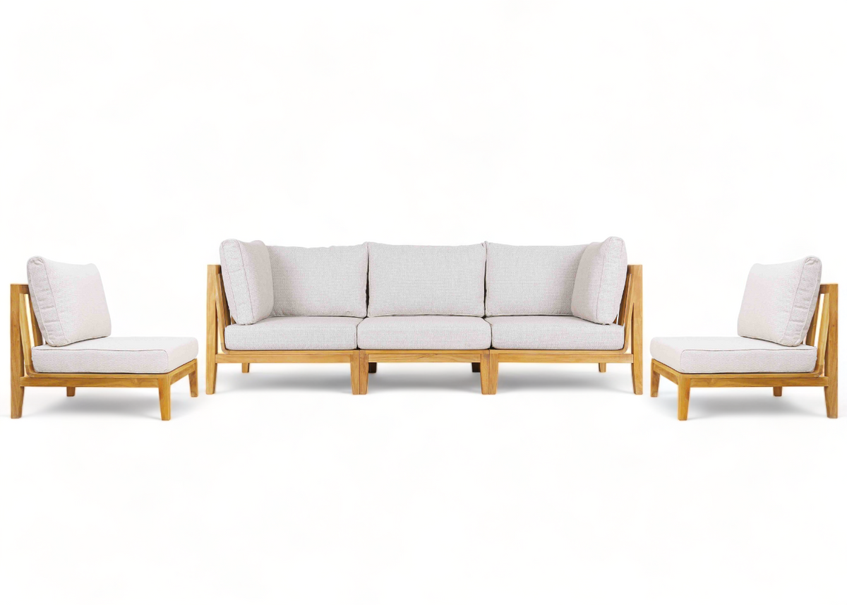 Belito Daan stoel-bank loungeset teakhout bank 250cm