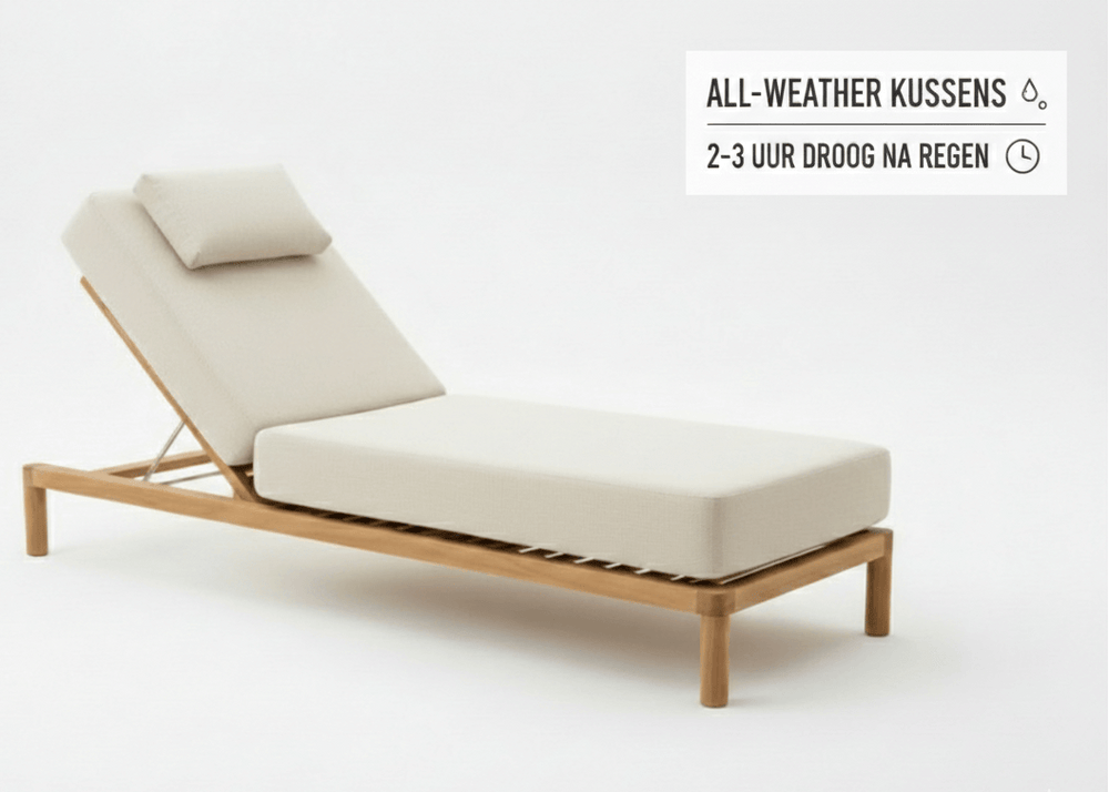 Belito Daan teakhouten ligbed - all-weather kussen detail