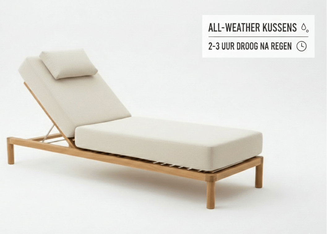 Belito Daan teakhouten ligbed - all-weather kussen detail