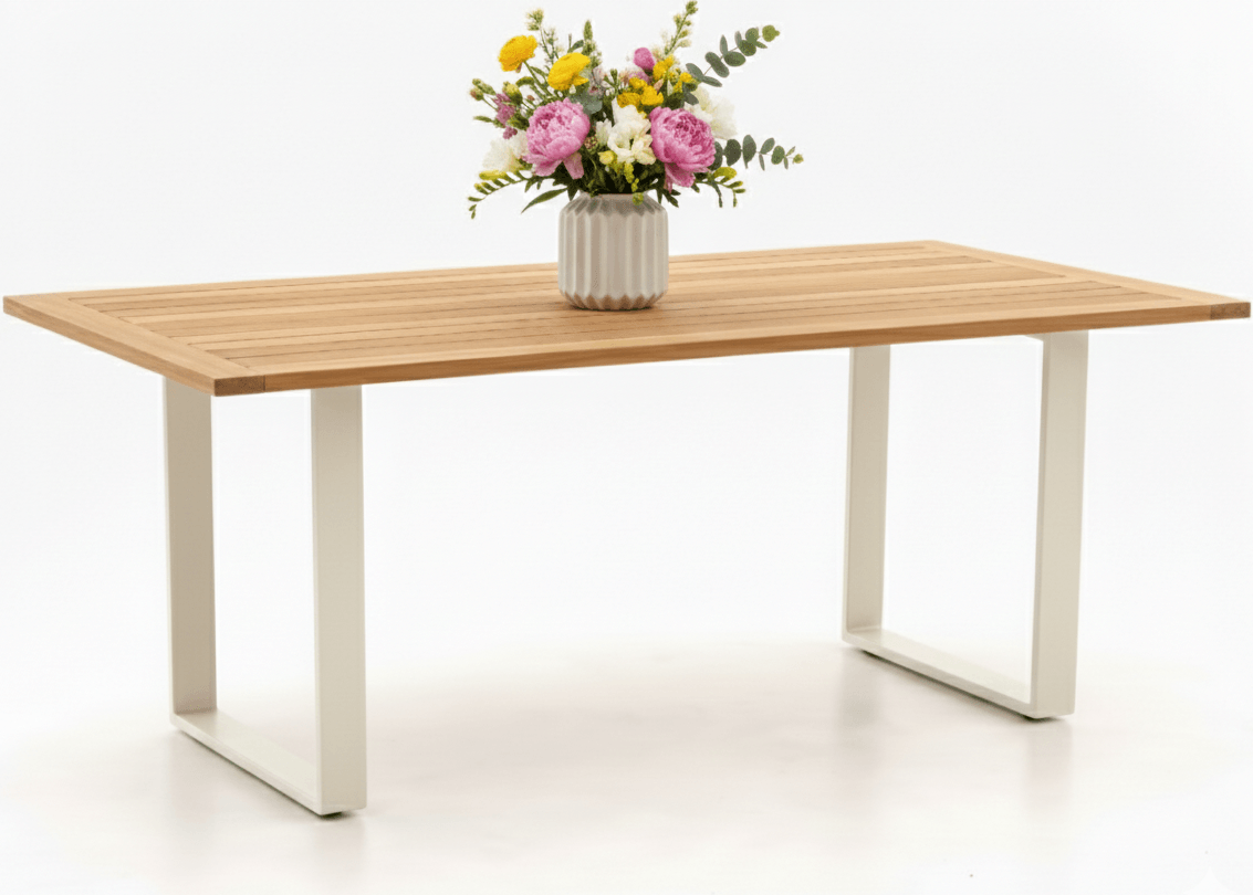 Apple Bee Condor dining tafel 190x95 cm Oyster - aluminium onderstel