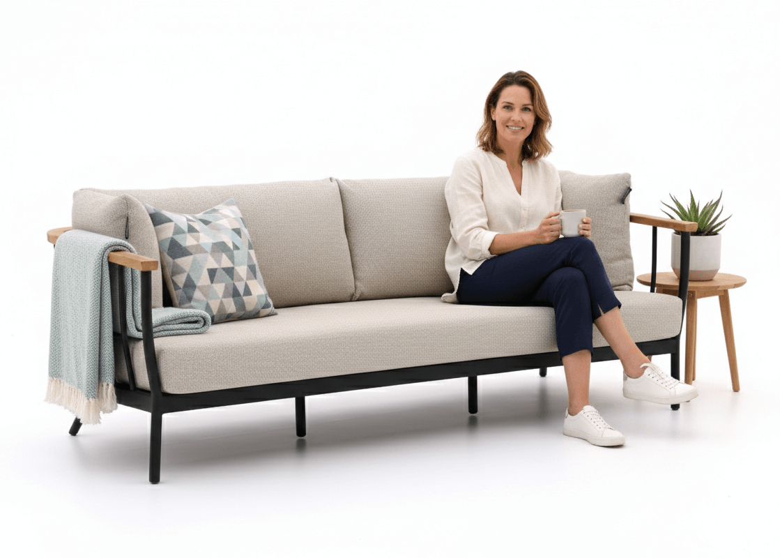 Apple Bee Condor Loungebank 217 cm | Zwart Aluminium | BEE WETT®