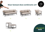 Apple Bee Condor Lounge Set 5-piece No. 13 | Sofa 217 + 150 + Chair + 2 Tables | Black