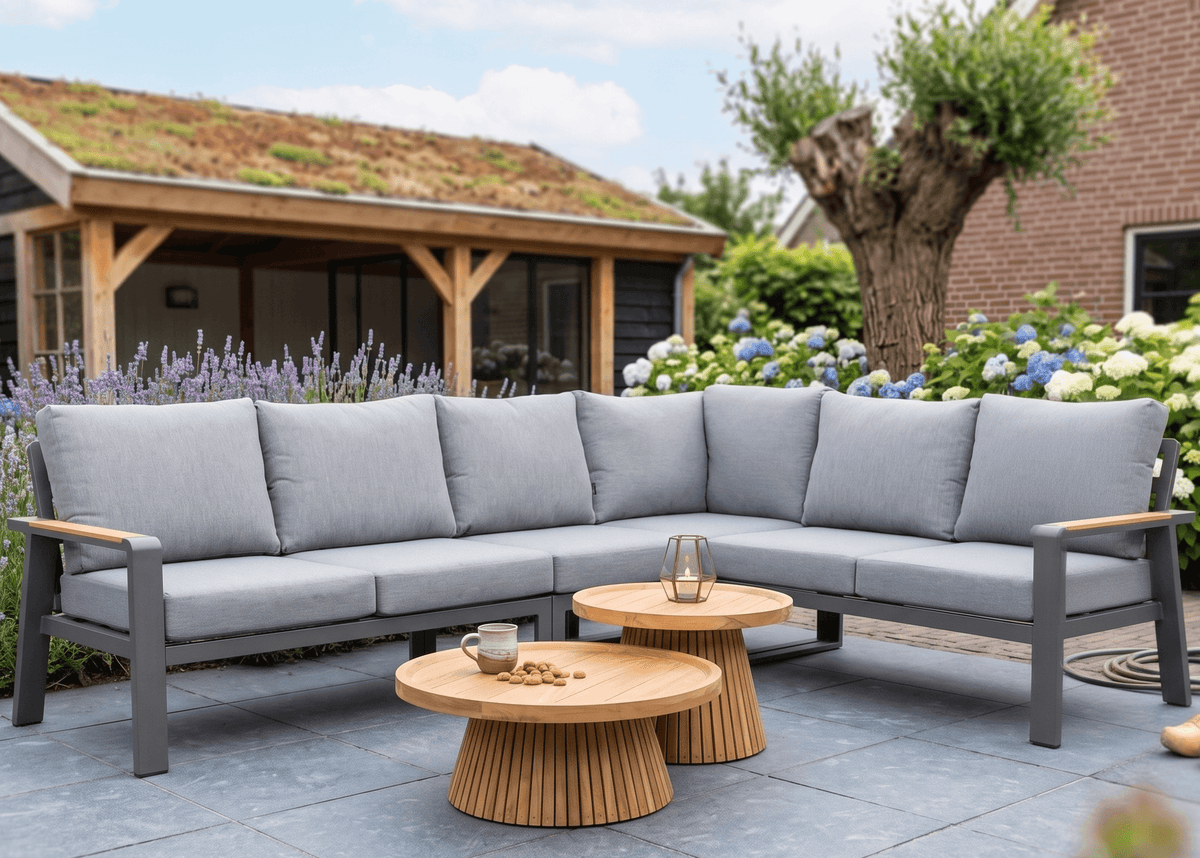 Belito Lotte Lounge Set Corner Sofa No. 7 | Anthracite Aluminum | 288 x 220 cm | 6-seater