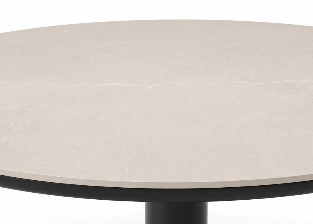 Detail van de Apple Bee Melville tafel in Black