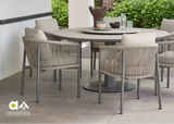 Apple Bee Melville dining tafel Ø160 cm in Grey, standaard hoogte