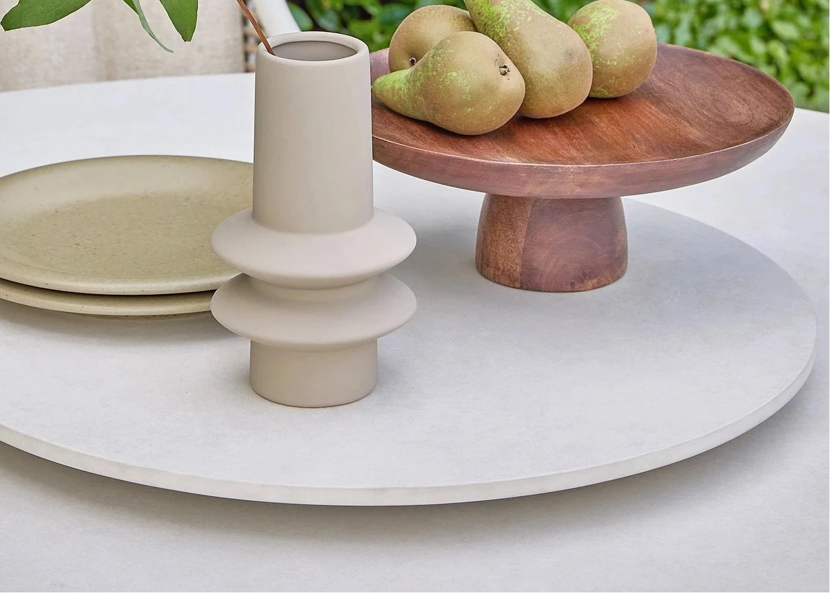 Apple Bee Lazy Susan Ø60 cm – Oyster – Sintered Stone Rotating Tray