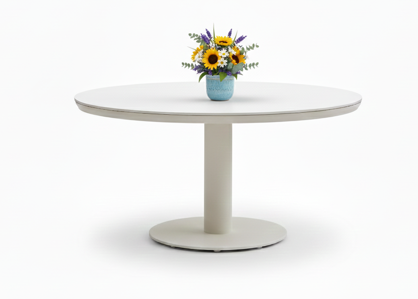 Apple Bee Milou Dining Set 5-piece | Melville Ø140 cm Sintered Stone | 4 Oyster Chairs