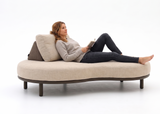 Apple Bee Moon Island Lounge Sofa | 196 cm | Bronze & Cotton Flower