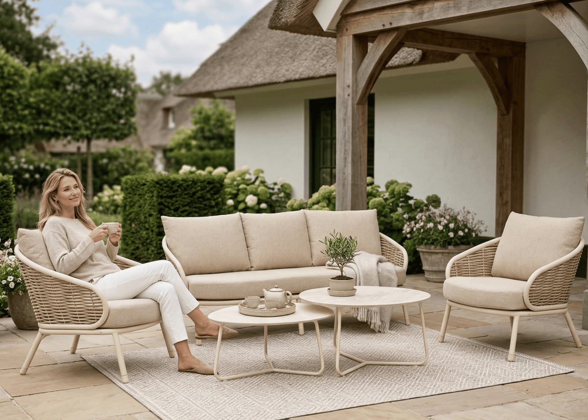 Apple Bee Pine Key Loungeset 5-delig Nr. 1 - Oyster