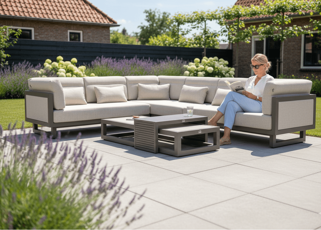 Apple Bee Santorini Upholstered hoekloungeset, totaalaanzicht